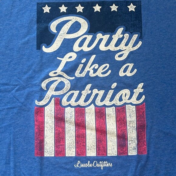 Lincoln Outfitters Womens XL Party Like a Patriot Tank Top Red White Blue USA - Picture 1 of 9